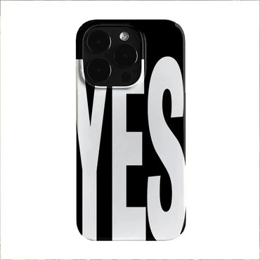 Personalized Yes No Art Phone Case Black White for iPhone