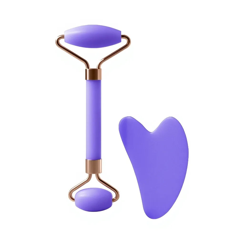Resin Face Roller & Gua Sha Massage Tool Set