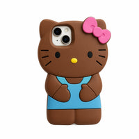 Bowknot Kitty Cat 3D Silicone Phone Case For iPhone
