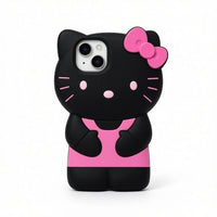 Bowknot Kitty Cat 3D Silicone Phone Case For iPhone