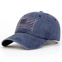 USA Flag Washed Cap Adjustable Casual Hat
