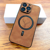 Premium Deer Design PU Leather iPhone Case