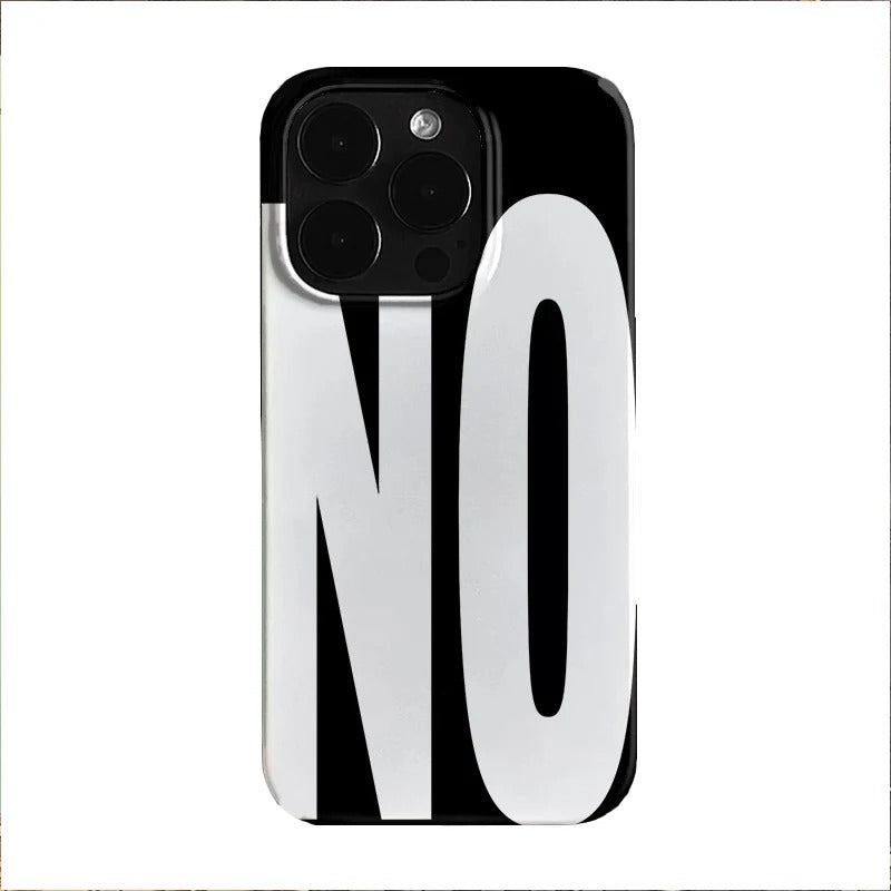 Personalized Yes No Art Phone Case Black White for iPhone