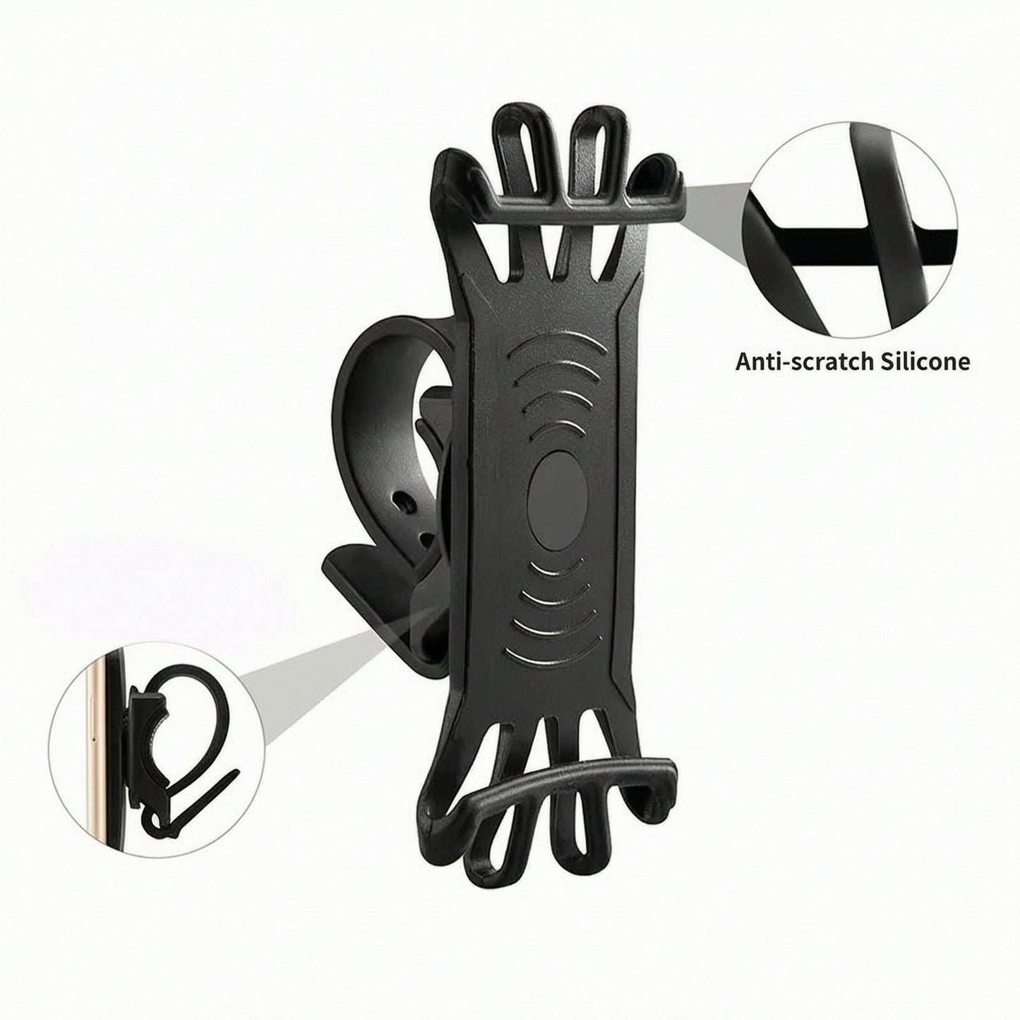 Universal Phone Holder Bike Mount 360 Rotation Silicone Clip