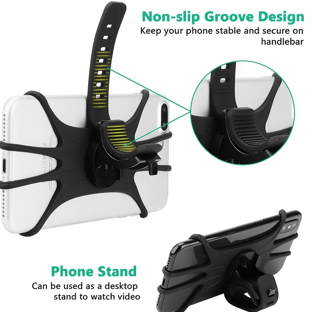 Universal Phone Holder Bike Mount 360 Rotation Silicone Clip