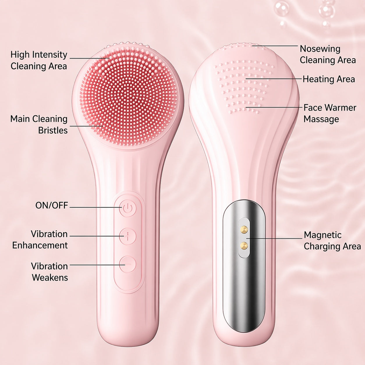 Electric Silicone Face Scrubber 5-Speed Cleansing Brush
