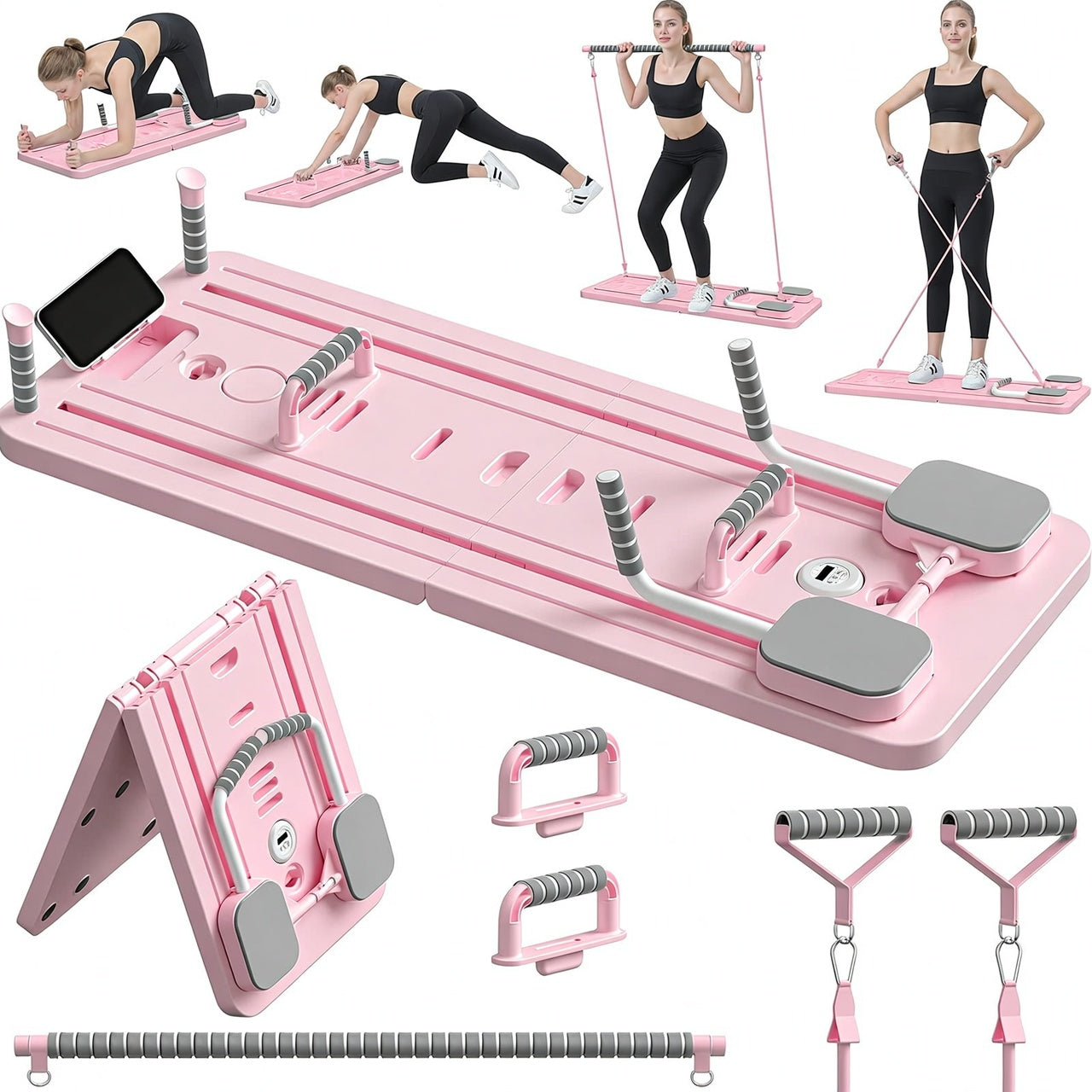 Multifunction Pilates Board Abs Workout With Bands