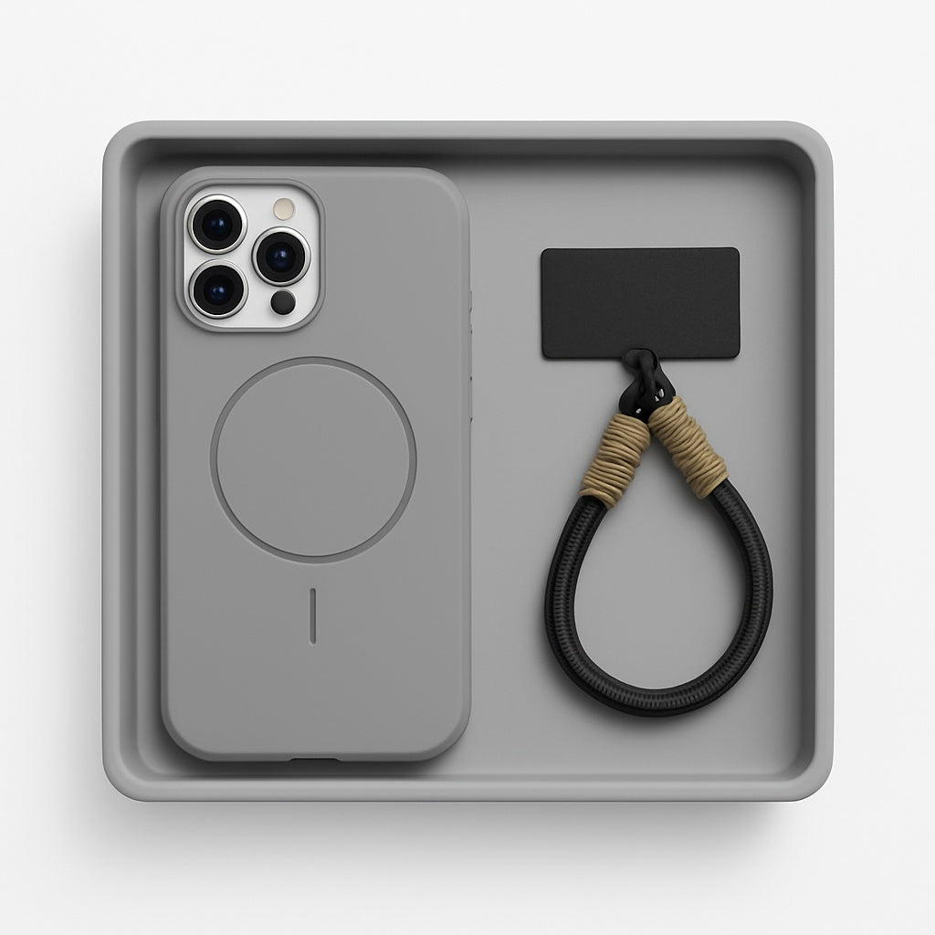 Soft Silicone Magnetic iPhone Case Lanyard Strap Cover