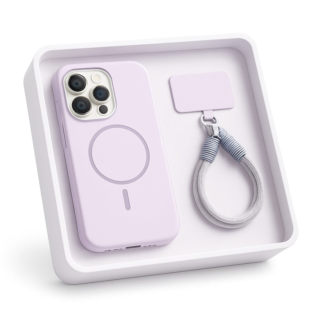 Soft Silicone Magnetic iPhone Case Lanyard Strap Cover