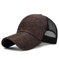 Mesh Linen Baseball Cap Casual Outdoor Snapback