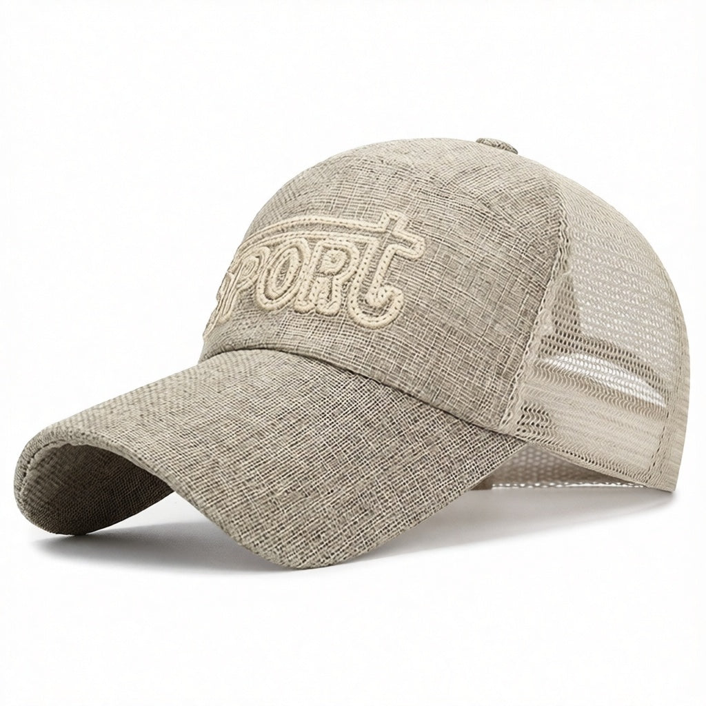 Mesh Linen Baseball Cap Casual Outdoor Snapback