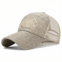 Mesh Linen Baseball Cap Casual Outdoor Snapback