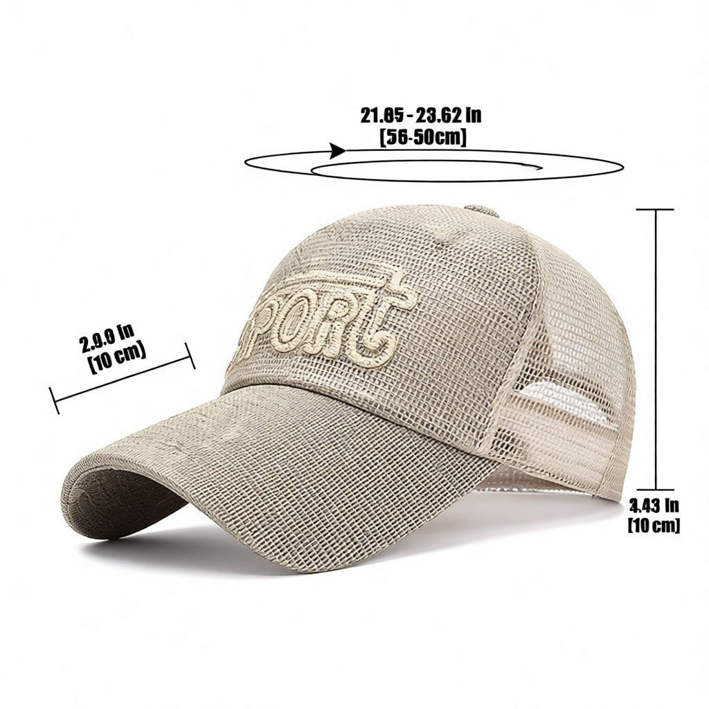 Mesh Linen Baseball Cap Casual Outdoor Snapback