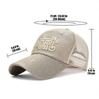 Mesh Linen Baseball Cap Casual Outdoor Snapback
