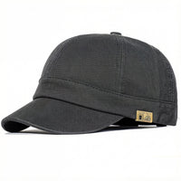 Short Brim Cotton Baseball Cap Vintage Dad Hat