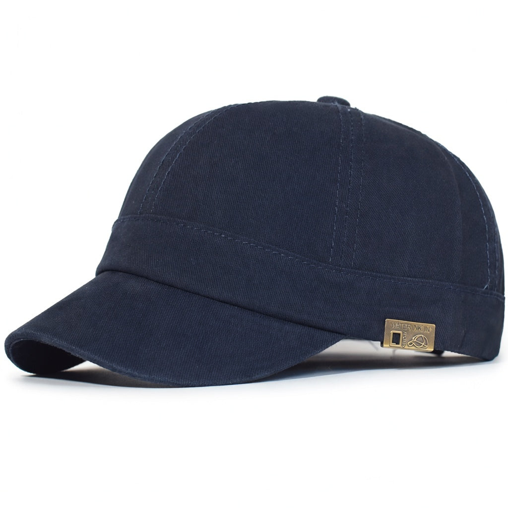 Short Brim Cotton Baseball Cap Vintage Dad Hat
