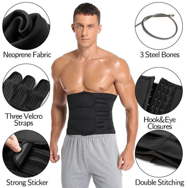 Waist Trainer for Men Fat Burning Sport Body Shaper Belt